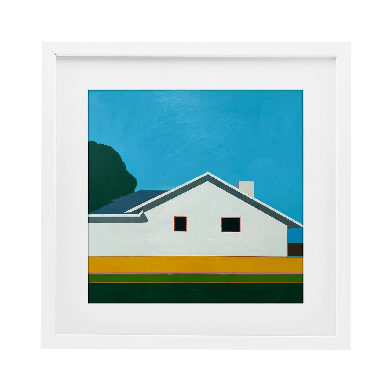 Stupell Industries Sunkissed Suburbia House Framed Print Under Glass, design by Jan Weiss